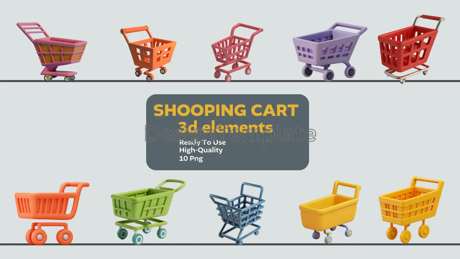 Retail Ride Shopping Cart 3D Elements Pack